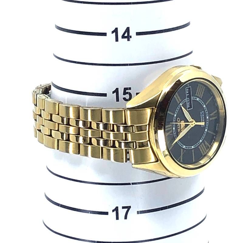  SEIKO セイコー セイコー5 7S26 03V0 自動巻き ステンレス ゴールド ブラック 動きやすい 自動巻き時計 腕時計(アナログ)