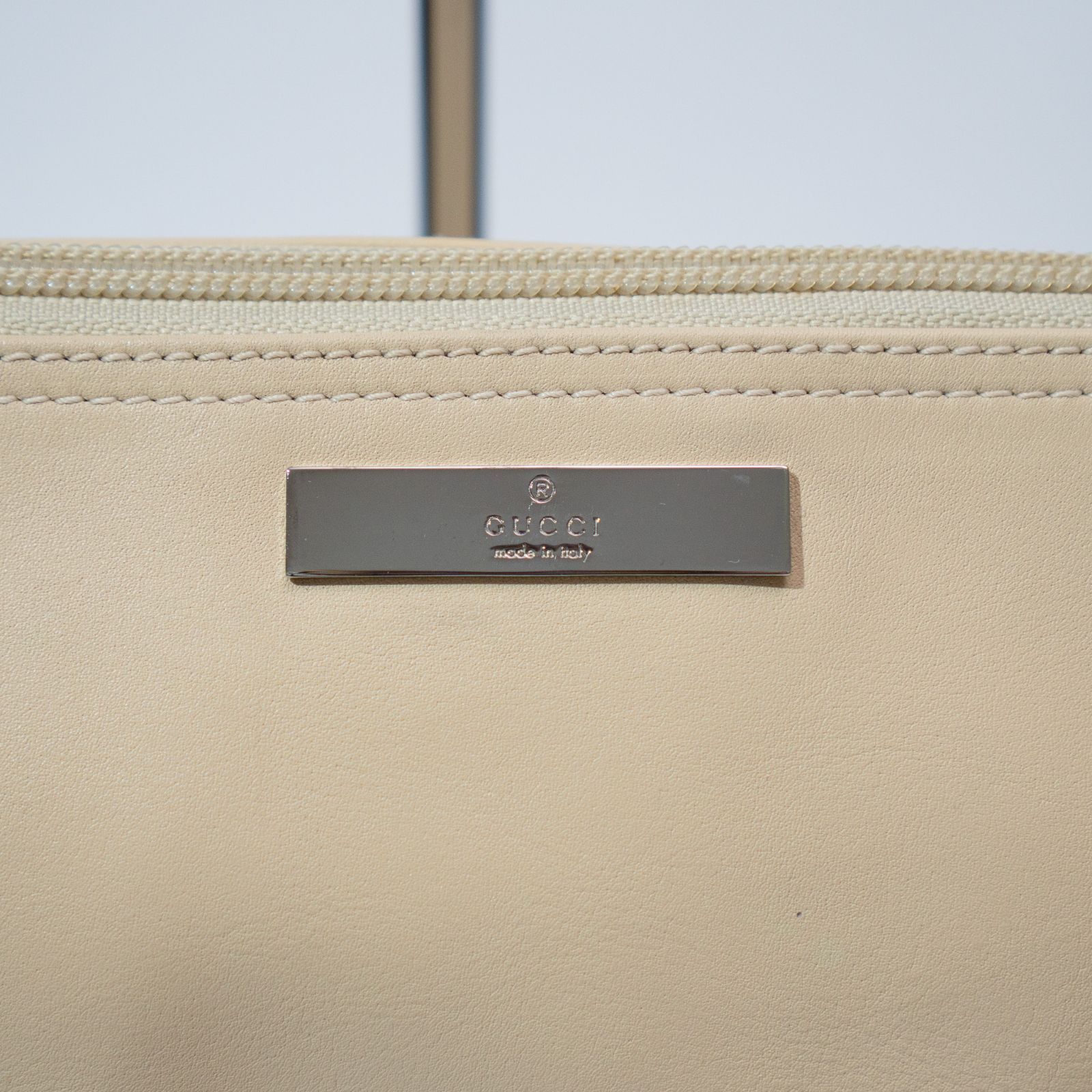GUCCI グッチ レザー ポーチバッグ ハンドバッグ ミニバッグ ベージュ 