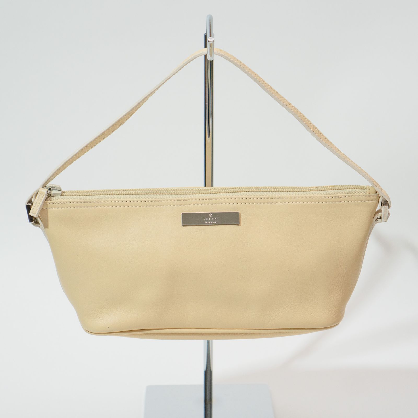 GUCCI グッチ レザー ポーチバッグ ハンドバッグ ミニバッグ ベージュ 