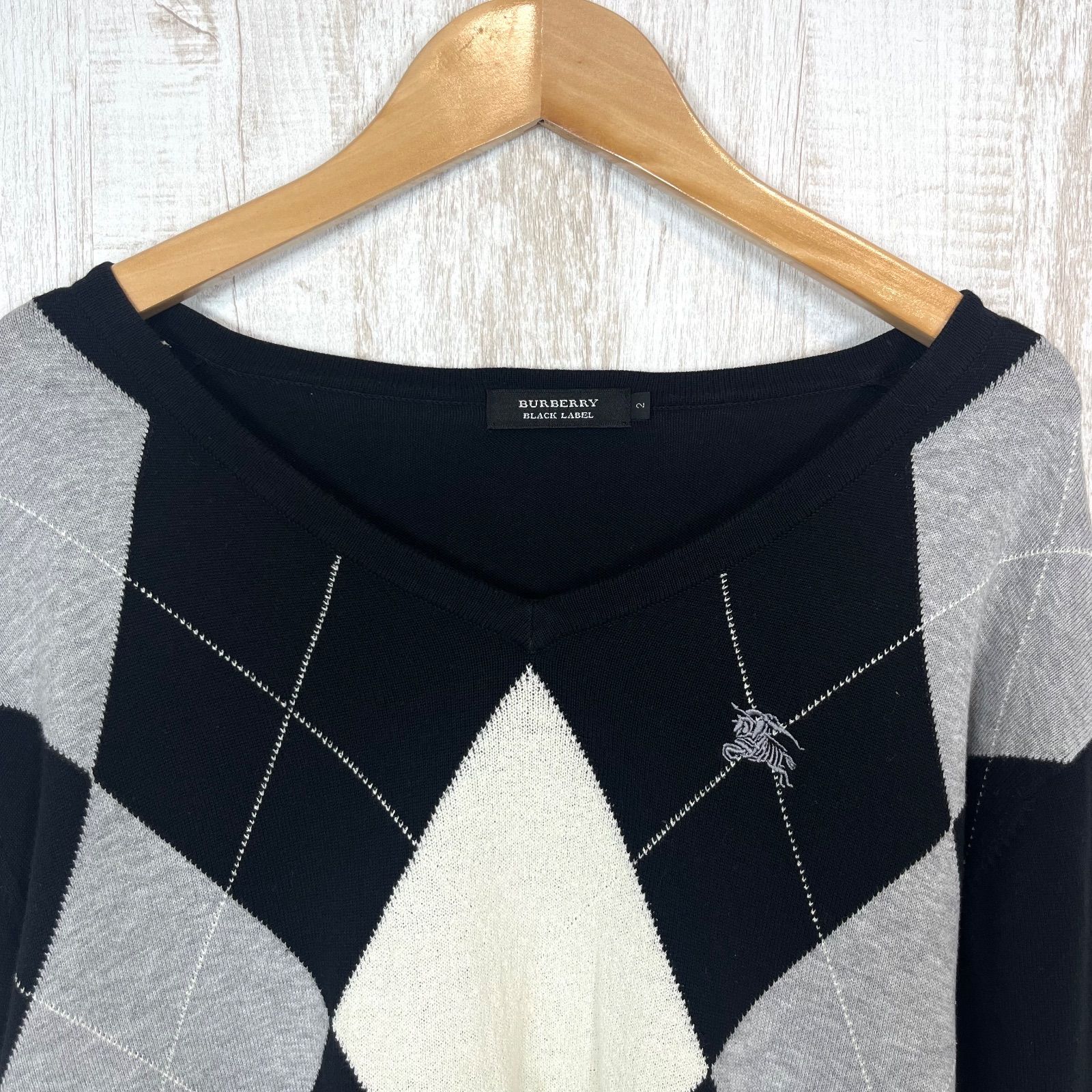 BURBERRY BLACK LABEL バーバリーブラックレーベル ホースロゴ刺繍 