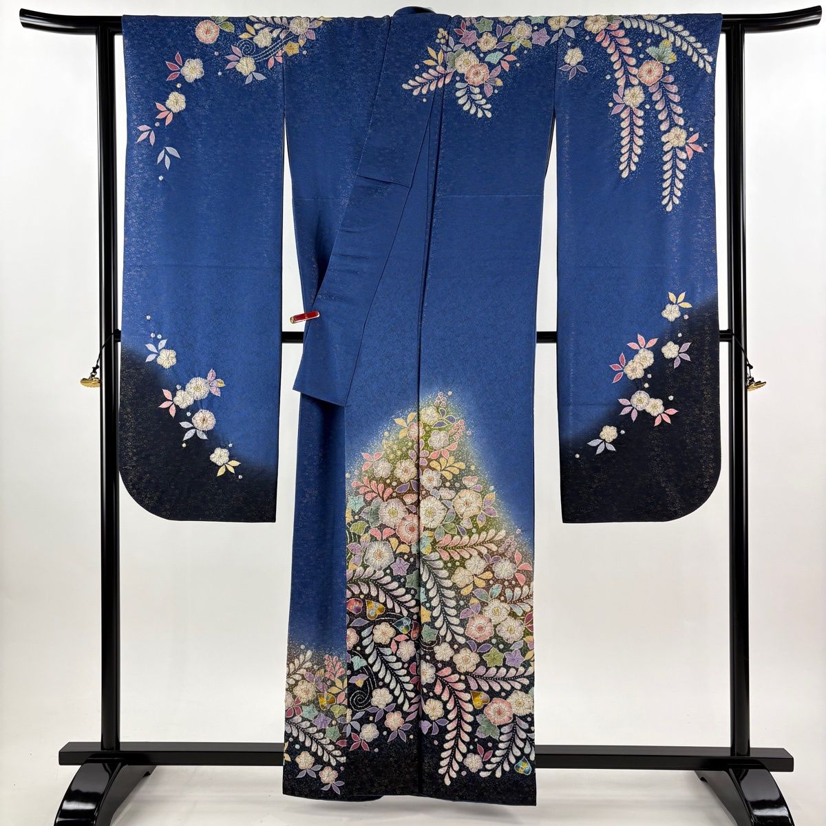 美品】 振袖 身丈160.5cm 裄丈65cm M 袷 徳永正峰 落款 辻が花 金通し