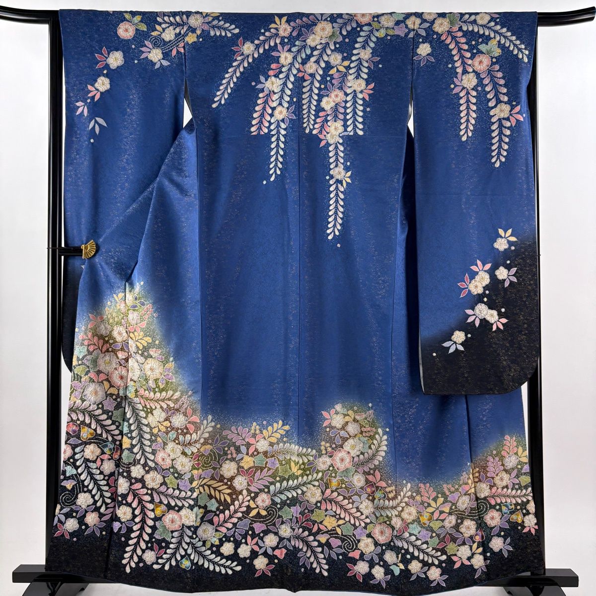 美品】 振袖 身丈160.5cm 裄丈65cm M 袷 徳永正峰 落款 辻が花 金通し