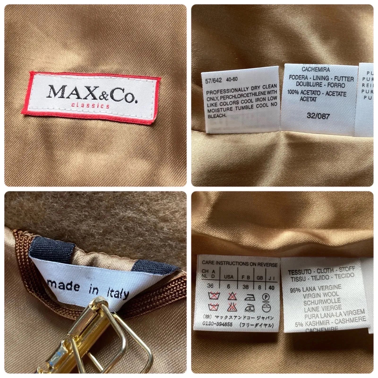 美品 マックスアンドコー MAX&Co. ダブル ロングチェスターコート 
