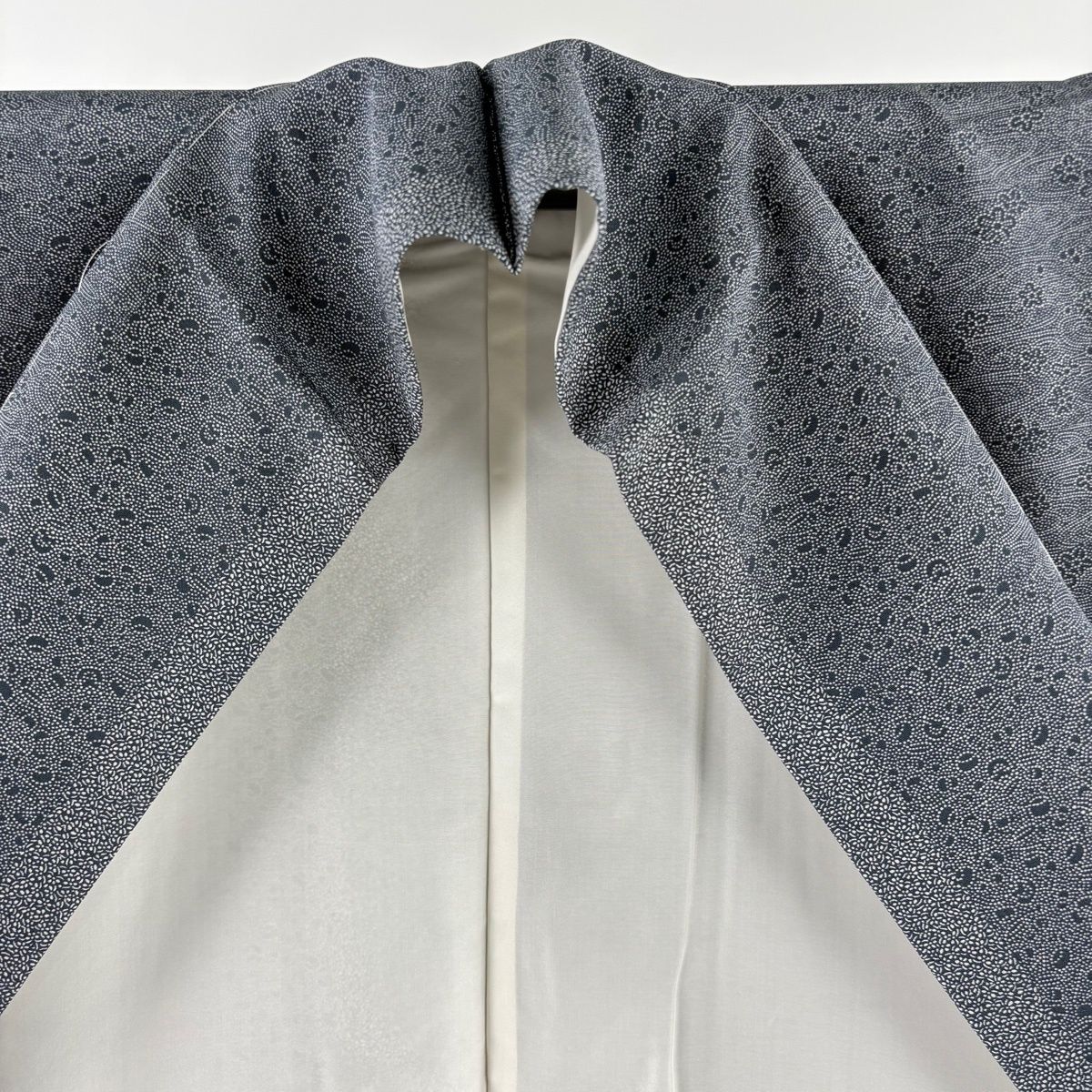 美品】 江戸小紋 身丈160cm 裄丈64cm M 袷 名古屋帯セット 梅 縞 青