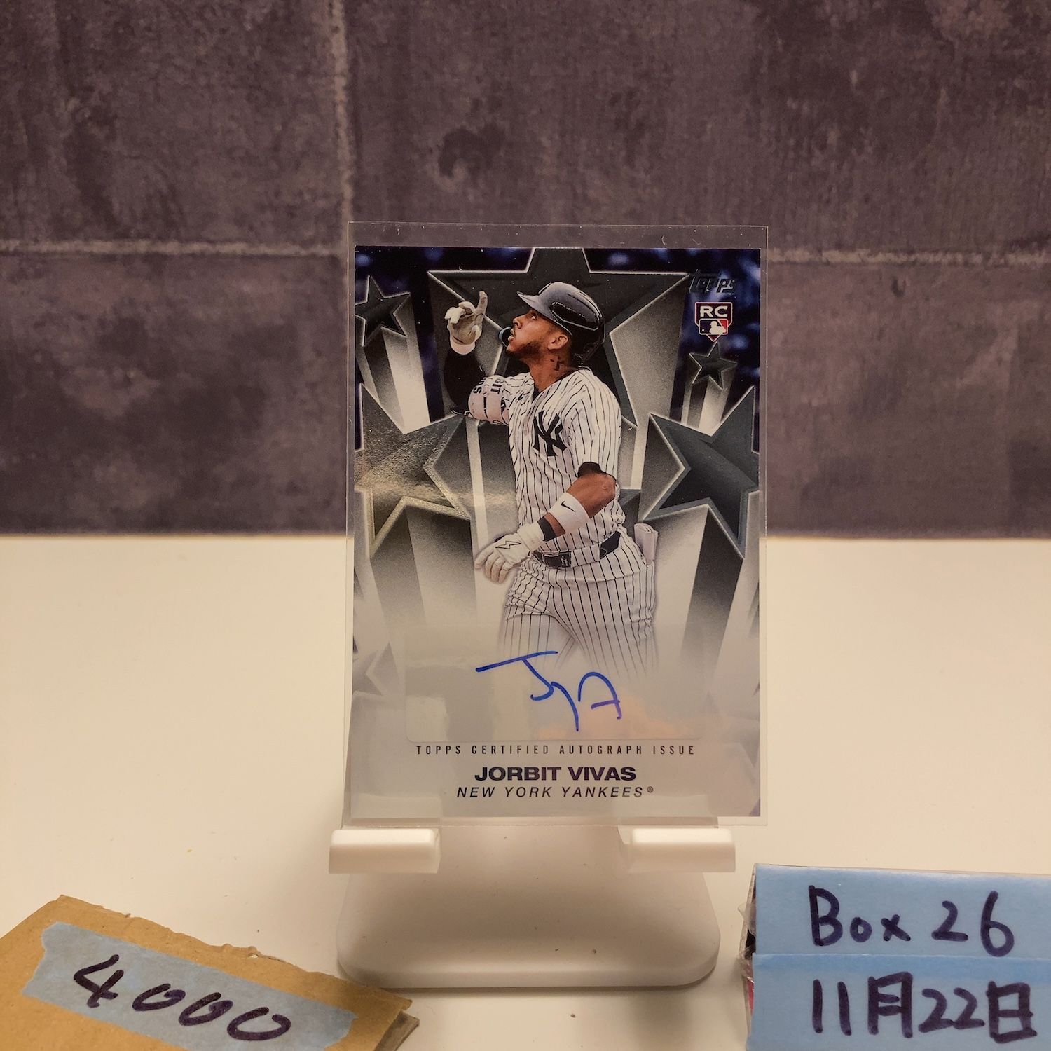 2025 Topps Jorbit Vivas 直筆サインカード New York Yankees RC