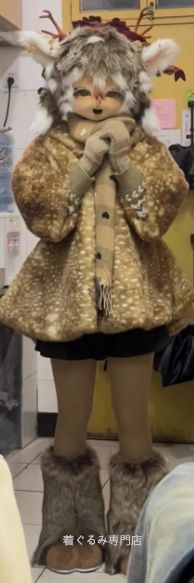 オロカナ鹿 着ぐるみ ファースーツ マスク コスプレ コスチューム