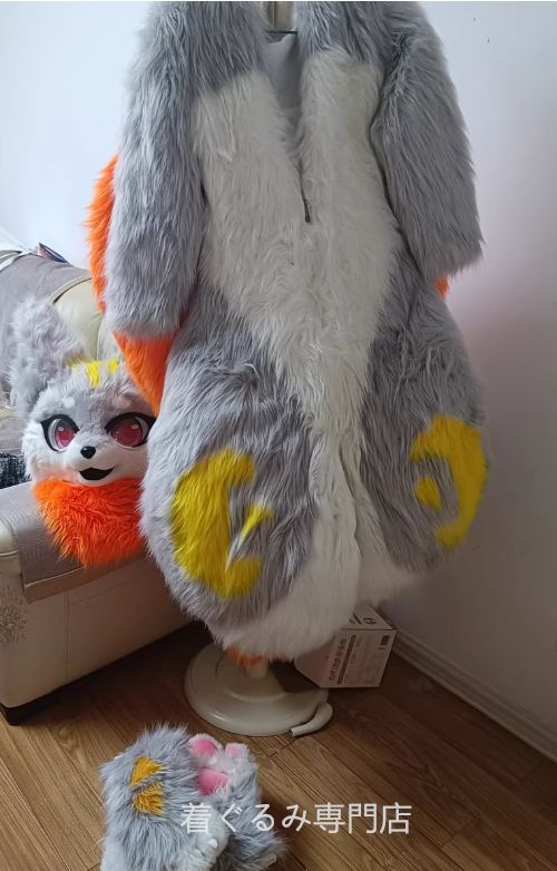 兎 猫 ファースーツ マスク 着ぐるみセット ケモノ ファースーツ 全頭