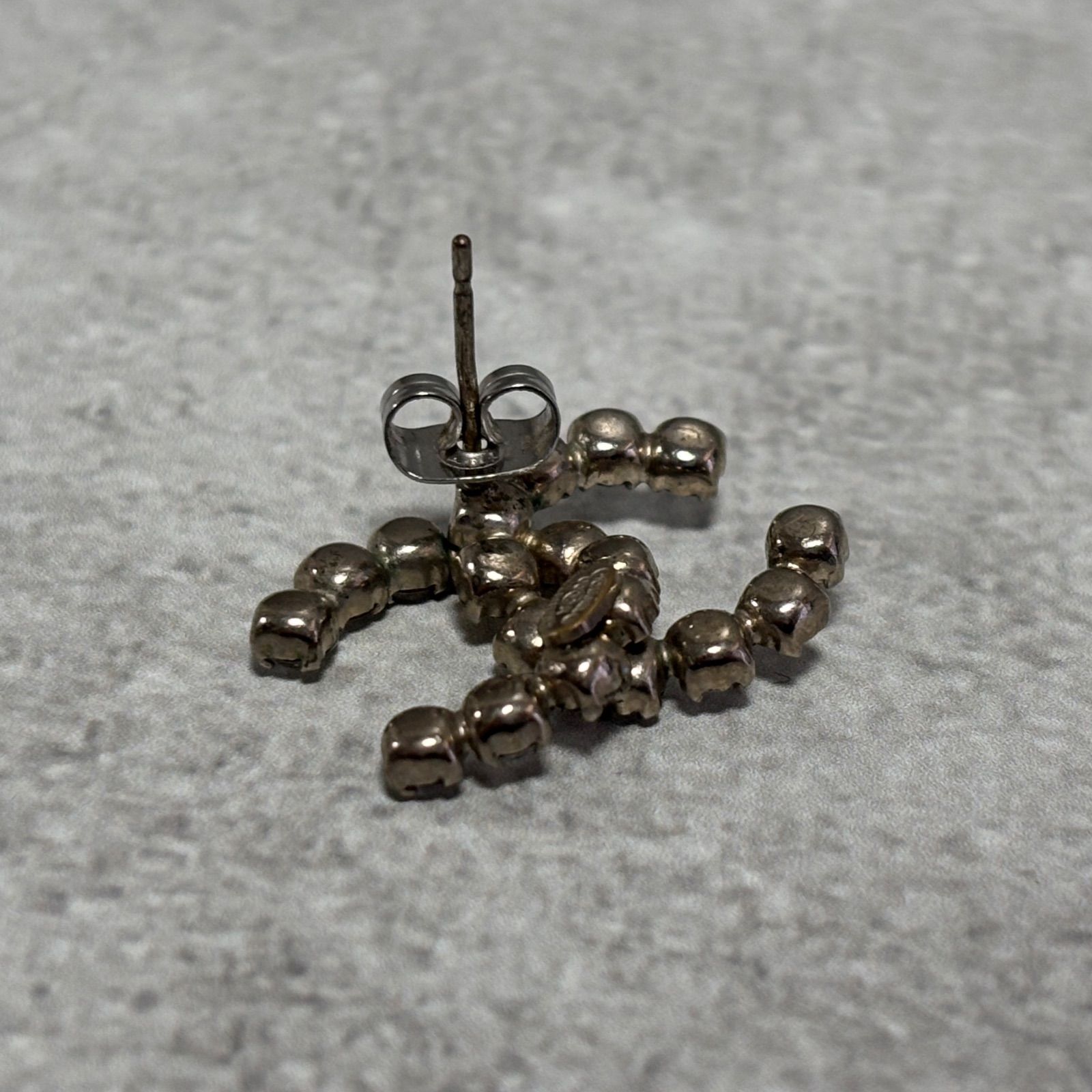 CHANEL シャネル ピアス ココマーク ラインストーン シルバー 00A 片耳