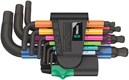 Wera ヴェラ 六角レンチセット Hex Plus 950 9 マルチカラー 2 ミリサイズ ブラックレーザー仕上 9点セット 日本正規輸入品 m