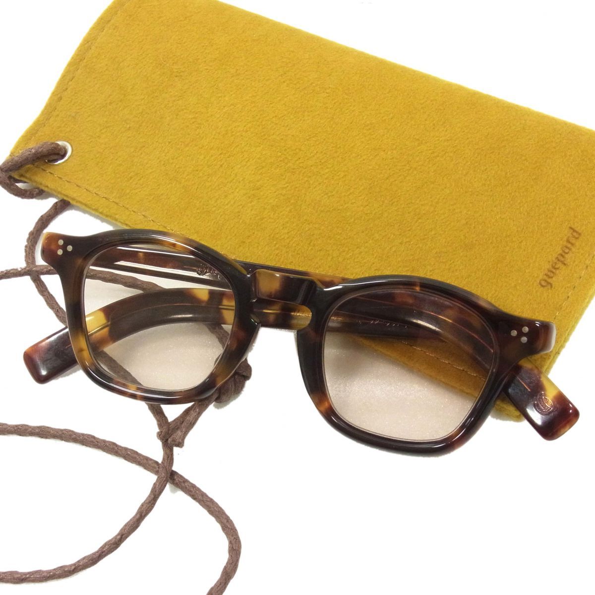 定価40，700円quepard ギュパール サングラス 眼鏡 gp-05 3dots Parisian べっ甲柄 日本製 眼鏡ケース付き メンズ