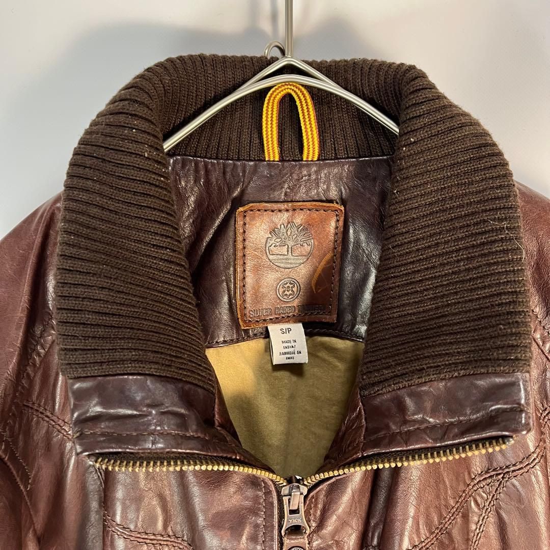 Timberland レザージャケット 牛革 ブラウン 短丈 y2k - メルカリ