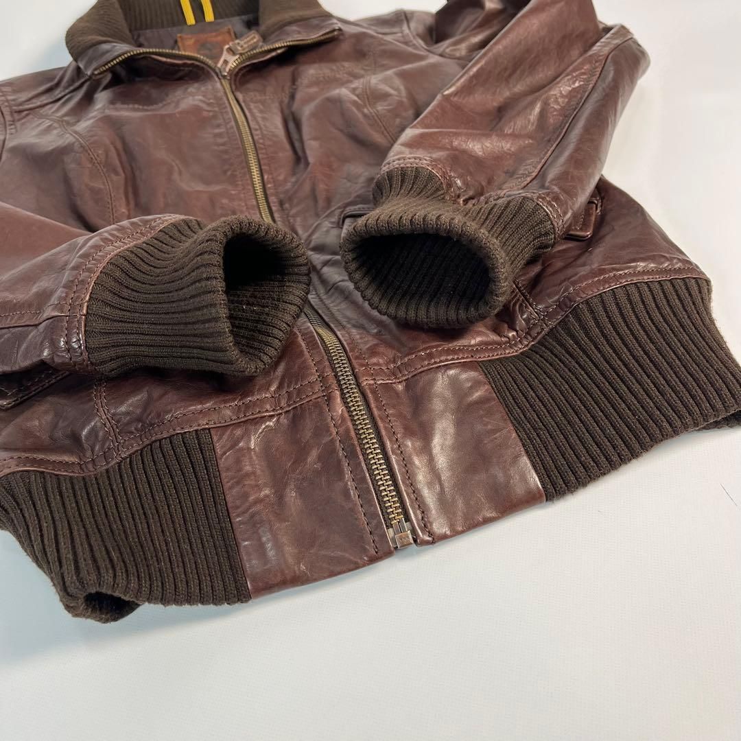 Timberland レザージャケット 牛革 ブラウン 短丈 y2k - メルカリ