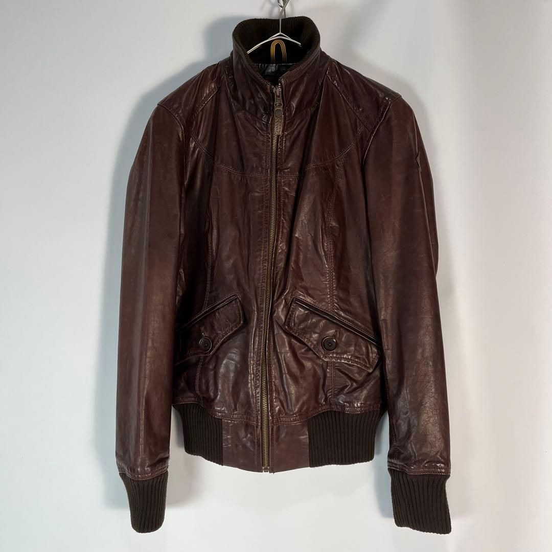 Timberland レザージャケット 牛革 ブラウン 短丈 y2k - メルカリ