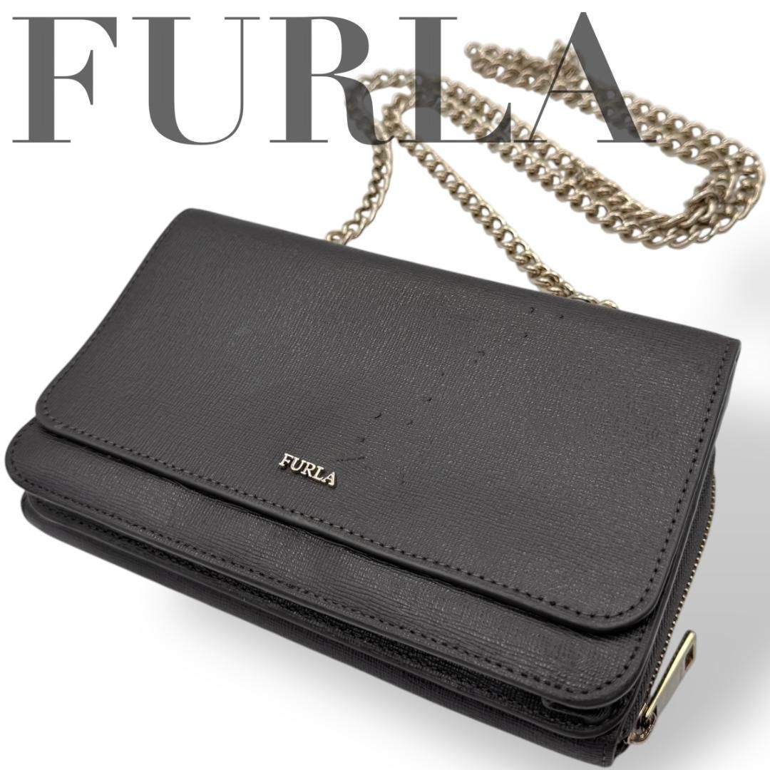 FURLA フルラ☆ショルダーバッグ チェーンウォレット 長財布 ロゴ 