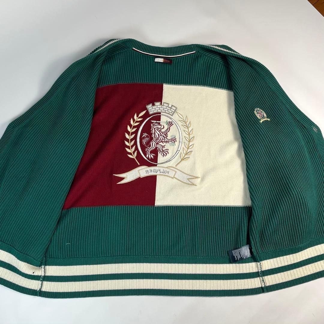 TOMMY HILFIGER ニット カーディガン 豪華刺繍 金ボタン - メルカリ