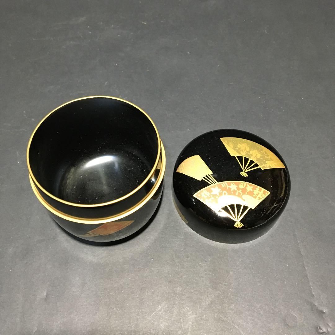 茶道具　扇面蒔絵　棗　金色 茶道具】木村表哲 扇面蒔絵大棗 棗8 - メルカリ