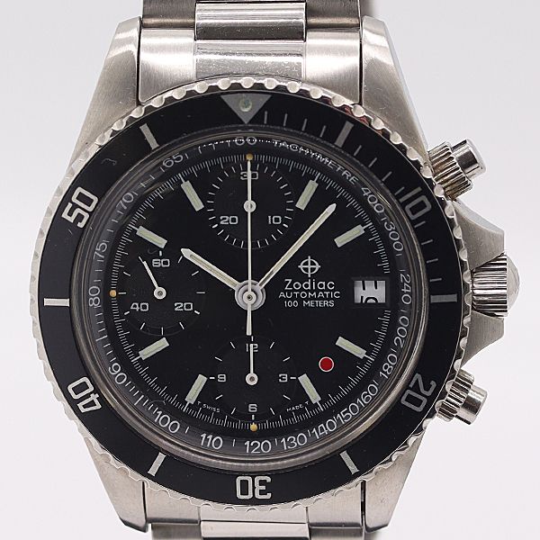 稼働 ゾディアック クロノグラフ 406 31 11 AT 自動巻 ブラック文字盤 メンズ腕時計 2000000 1NBG MST ABC17873