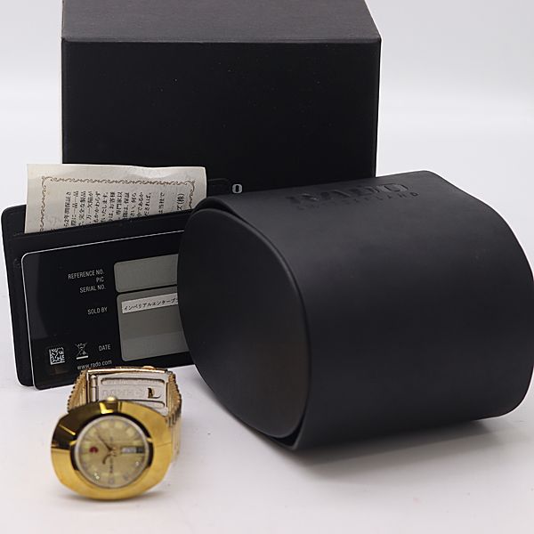  保 稼働 ラドー ダイヤスター 11PD 648 0413 3 金時計 AT 自動巻 ゴールド文字盤 メンズ腕時計 2000000 1NBG MST ABC17870 モード系 自動巻き時計 腕時計(アナログ)