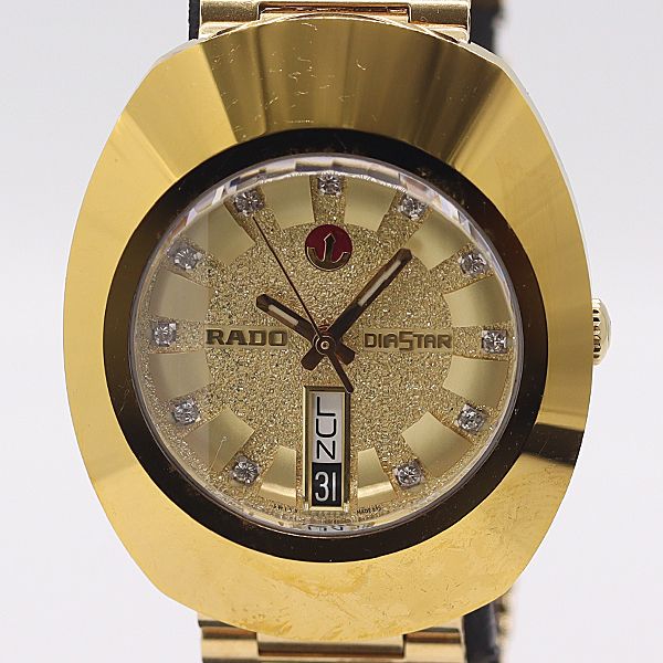 保 稼働 ラドー ダイヤスター 11PD 648 0413 3 金時計 AT 自動巻 ゴールド文字盤 メンズ腕時計 2000000 1NBG MST ABC17870