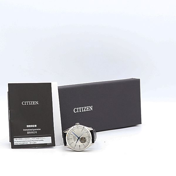  保 稼働 シチズン メカニカル 8229 A17WW02 AT 自動巻 シルバー文字盤 メンズ腕時計 2011000 1MGY ABC17933 SMZ 無地シャツ 自動巻き時計 腕時計(アナログ)