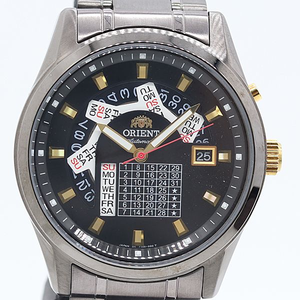 箱付 稼働 良品 オリエント 万年カレンダー FX01-D0 AT/自動巻
