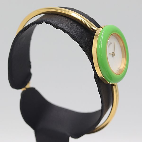 箱付 稼働 良品 グッチ 11/12.2 チェンジベゼル QZ ホワイト文字盤