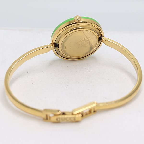 箱付 稼働 良品 グッチ 11/12.2 チェンジベゼル QZ ホワイト文字盤