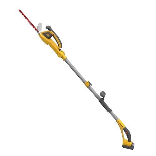 ムサシ リチウムイオン18 V 充電式シリーズ 充電式ハンディ ポールバリカン リチウムイオンバッテリー 充電器付き 刈込み幅250 mm PL 5002 イエロー m