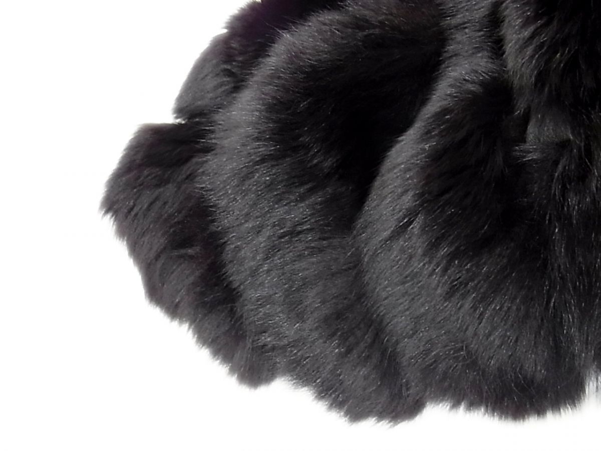 高級毛皮◇FOX FUR フォックス毛皮コート ブラック 黒狐 ゴージャス