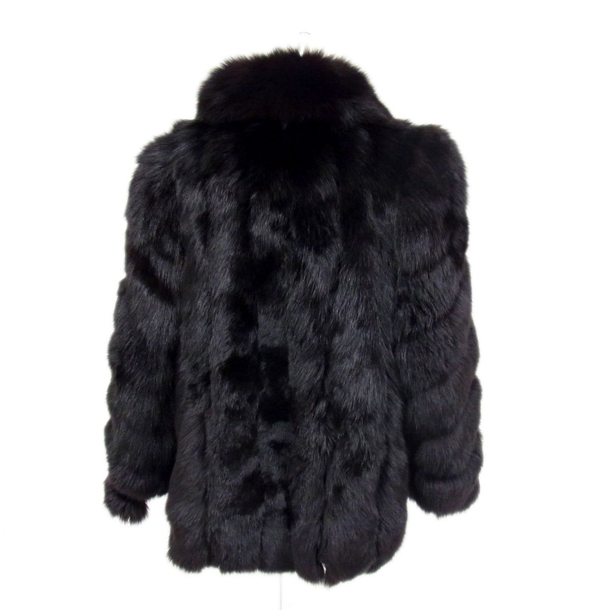 高級毛皮◇FOX FUR フォックス毛皮コート ブラック 黒狐 ゴージャス