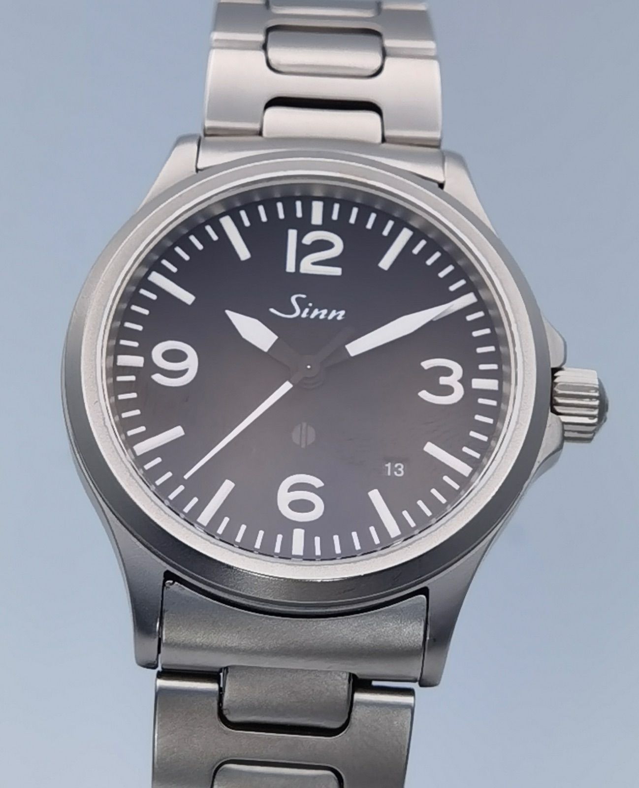 保証書付き ジン Sinn 656 デイト SS ステンレス 黒 ブラック文字盤 自動巻き メンズ 腕時計