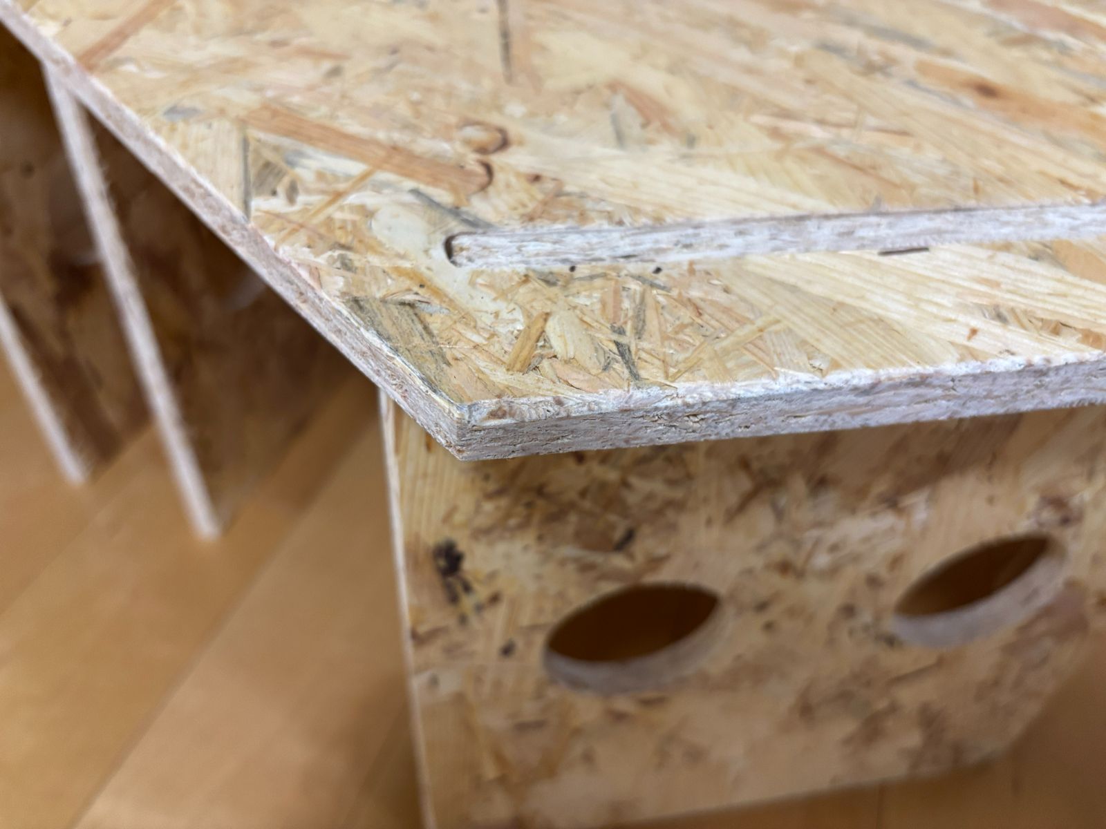 ヘキサゴンテーブル ヘキサテーブル 囲炉裏テーブル 組み立て式　OSBボード 中サイズ OSB板 ヘキサゴンテーブル 2個セットヘキサテーブル 囲炉裏