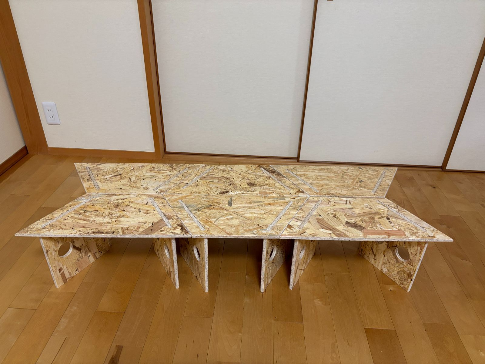 中サイズ OSB板 ヘキサゴンテーブル 6個セット ヘキサテーブル 囲炉裏