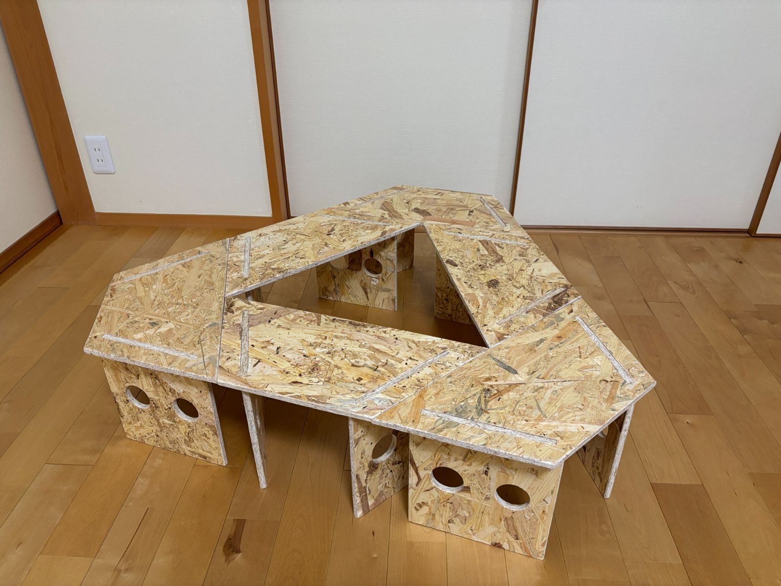 中サイズ OSB板 ヘキサゴンテーブル 6個セット ヘキサテーブル 囲炉裏