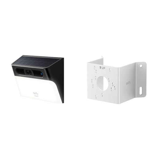 セット買い Anker Eufy Solar Wall Light Cam S 120 ライト付き屋外防犯カメラ ソーラーセキュリティカメラ ワイヤレス対応 2 K 連続給電 自動点灯 AI動作検知 IP 65防塵防水 屋外カメラ取付金具 壁コーナ m