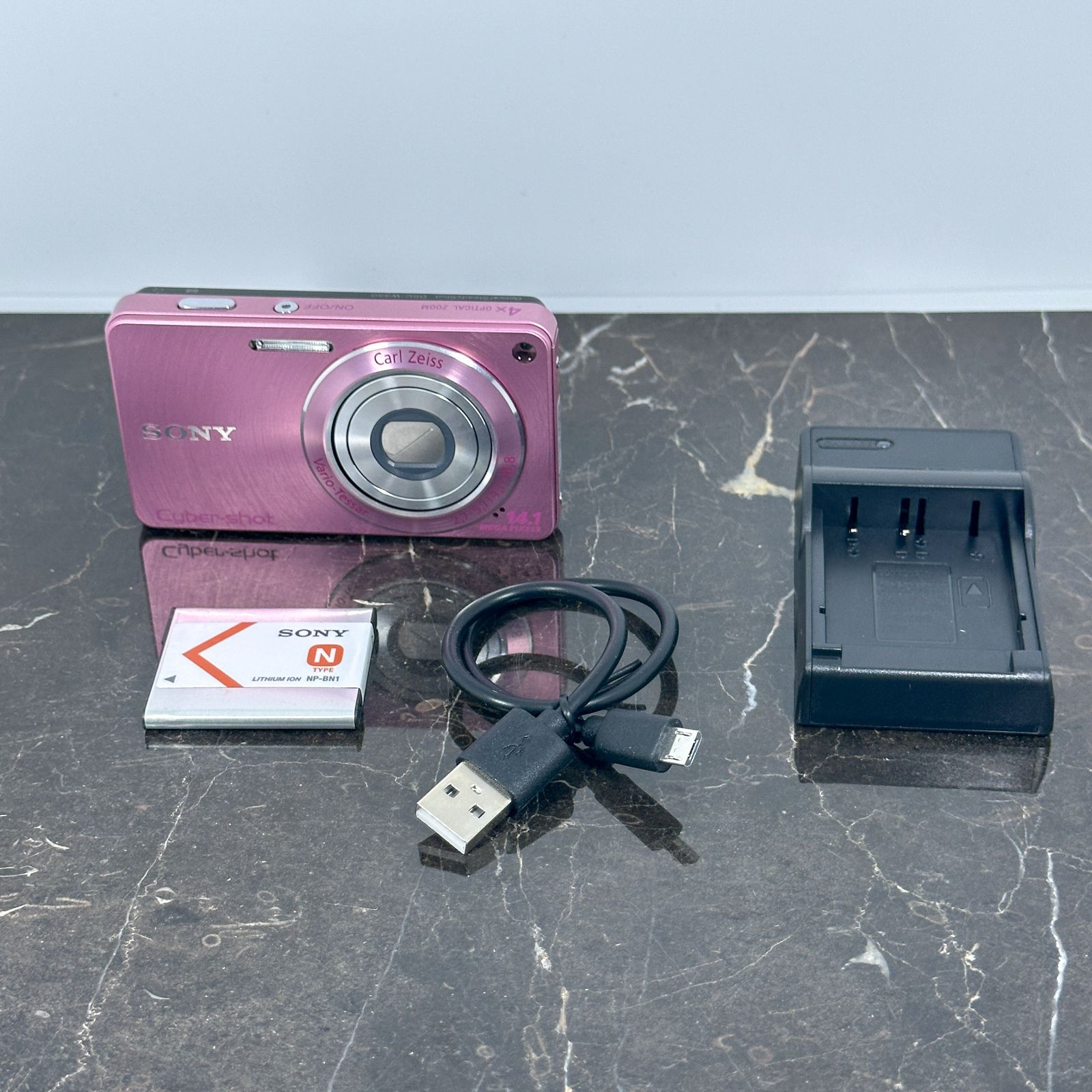 美品】SONY Cyber-shot DSC-W350 ピンク 1410万画素 Carl Zeissレンズ