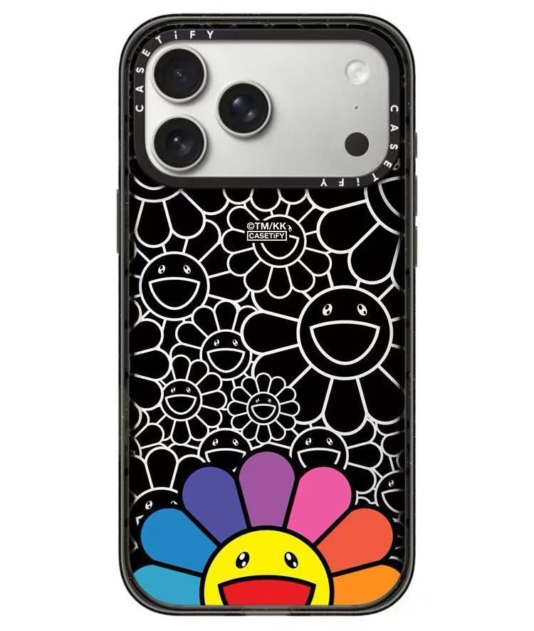 人気 村上隆镜面 カラフルフラワー アクリル iPhoneケース 6種