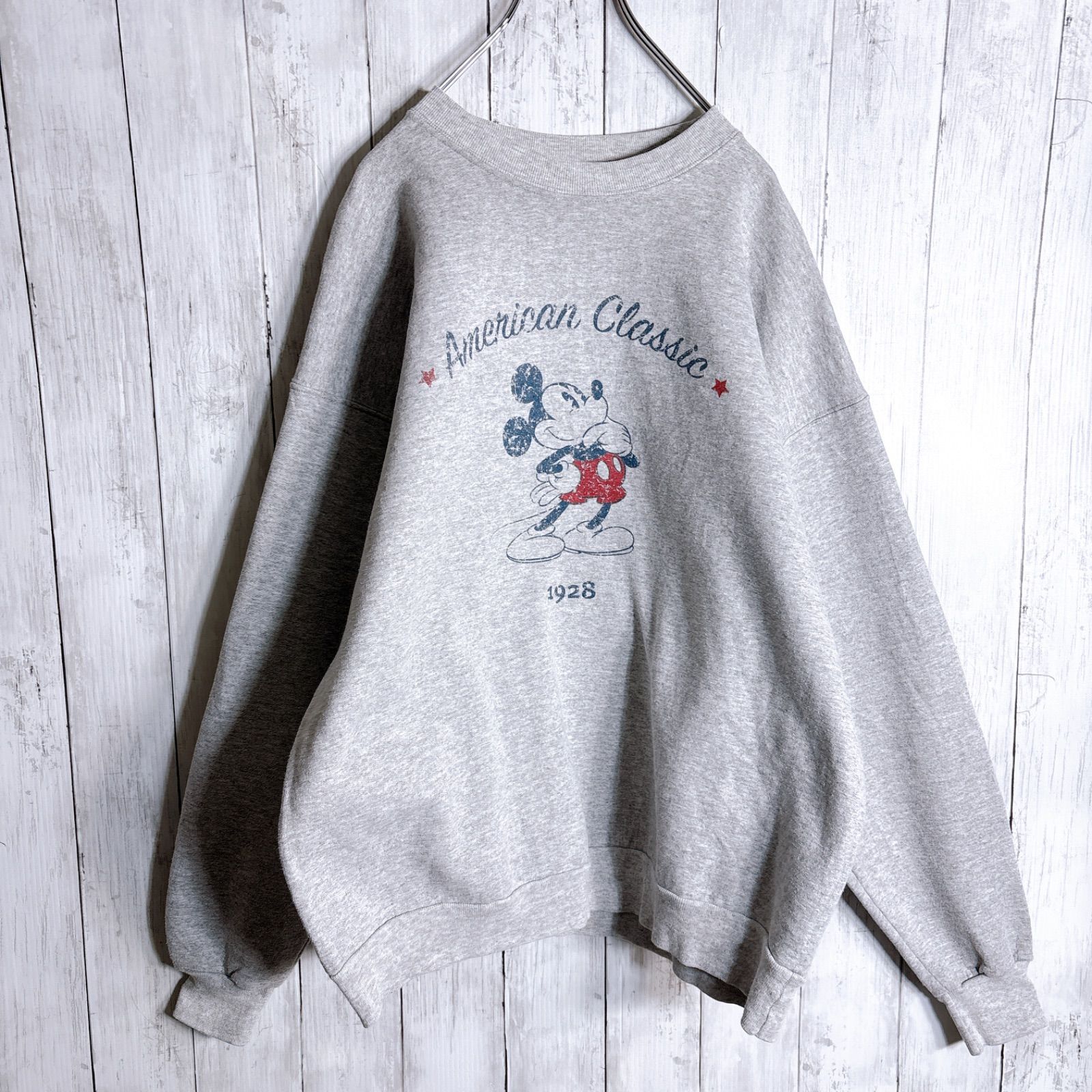 入手困難】90s Vintage Disney Old mickey グレー 白足ミッキー 