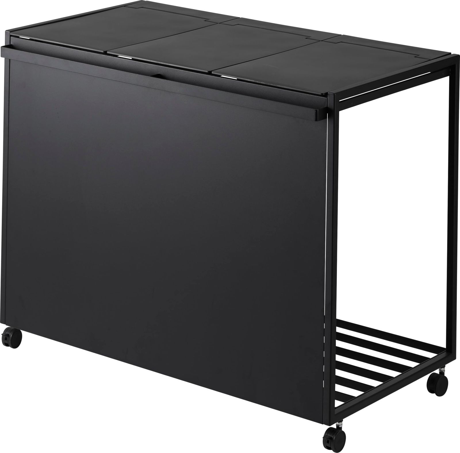 蓋付き目隠し分別ダストワゴン タワー 45 L 3分別 ブラック ゴミ箱 tower おしゃれ ふた付き ゴミ袋スタンド 山崎実業 1823 モノギャラリー 分別シール付