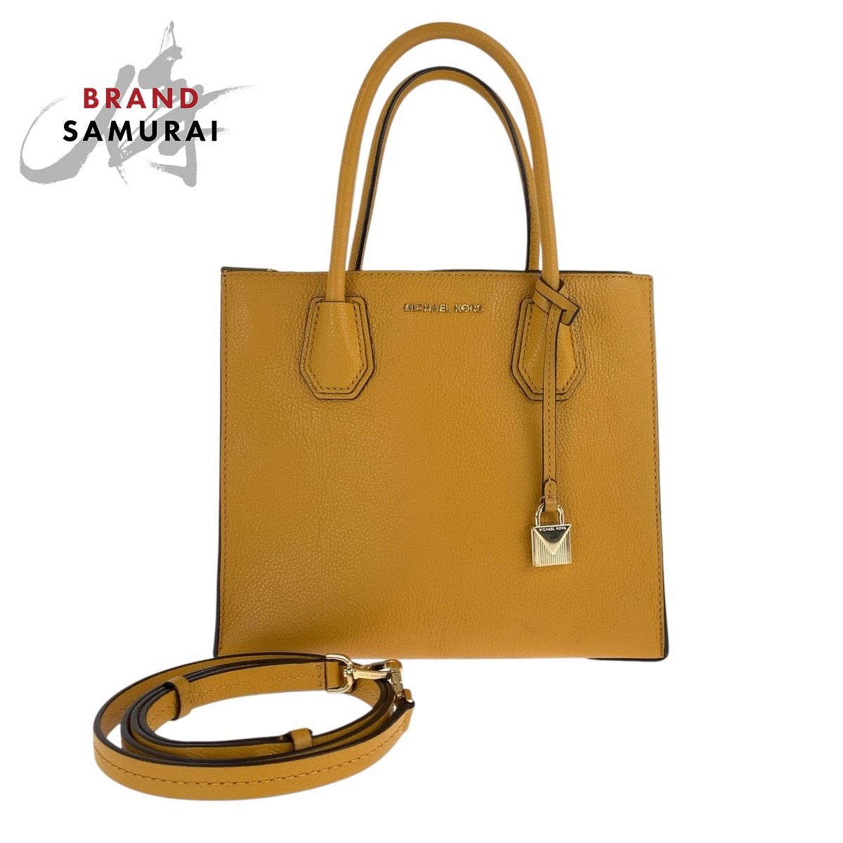 美品 Michael Kors マイケルコース イエロー ゴールド金具 レザー 
