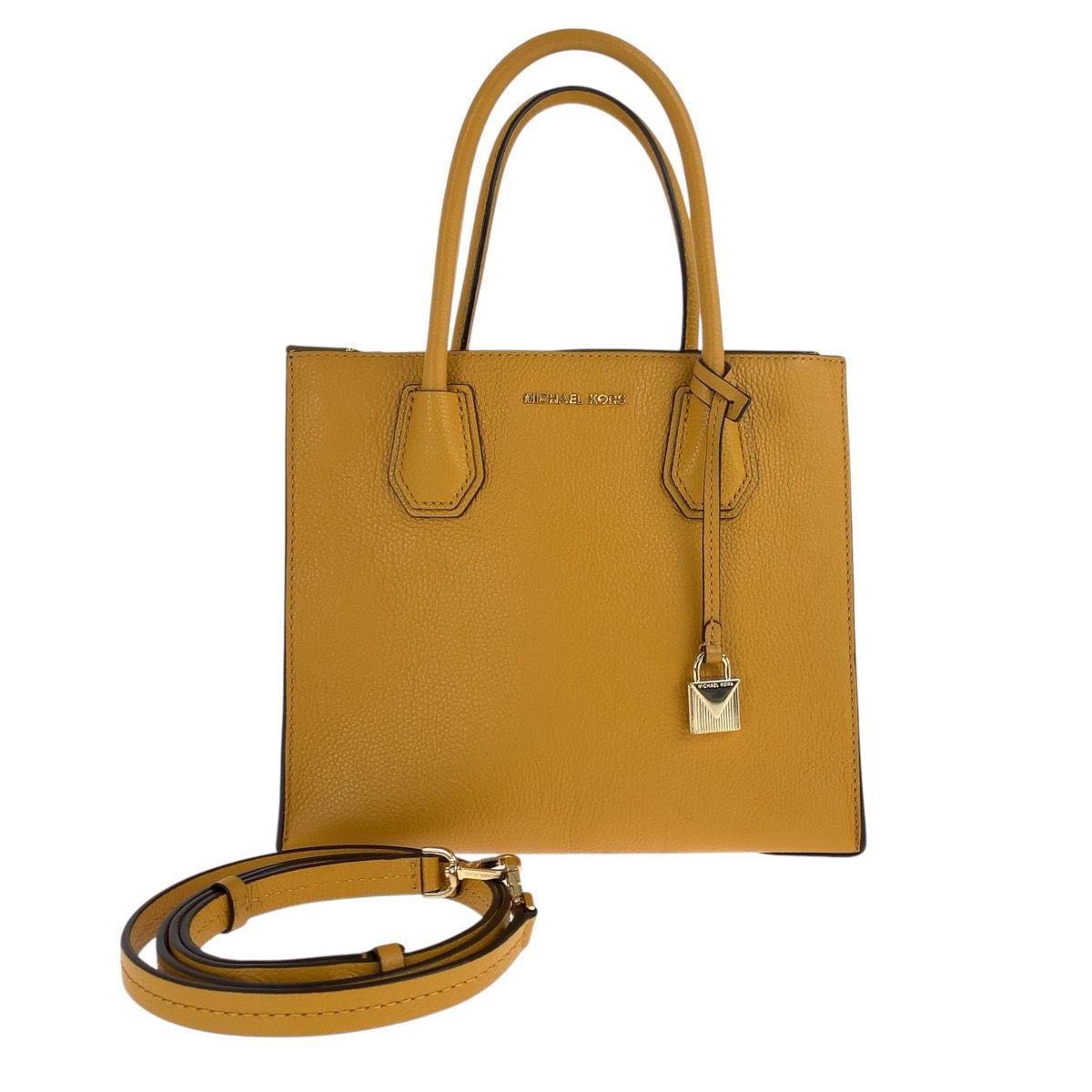 美品 Michael Kors マイケルコース イエロー ゴールド金具 レザー 