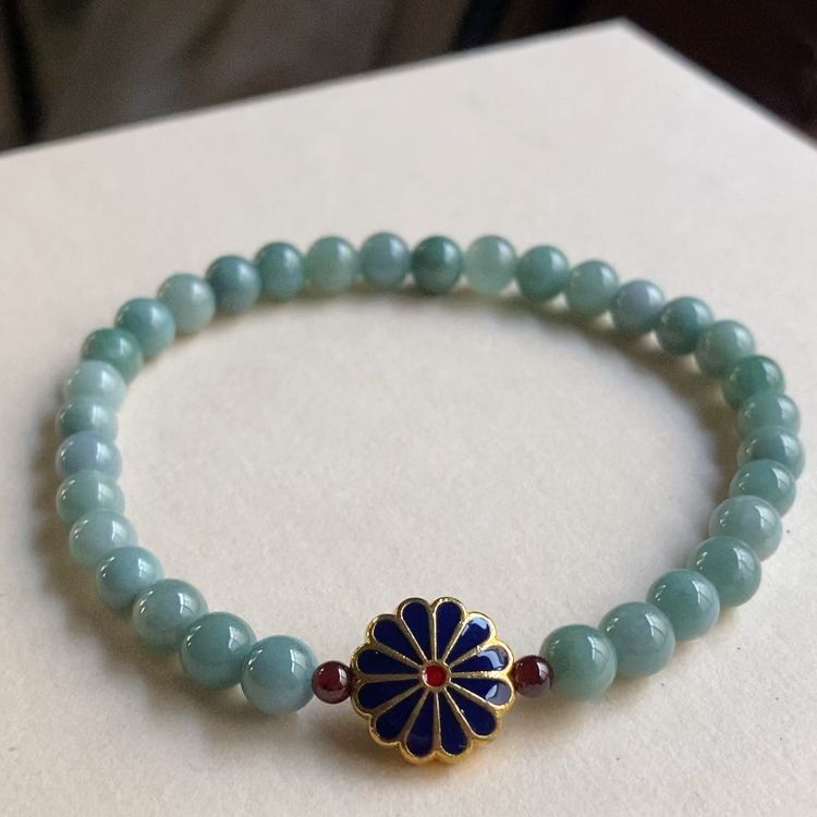 翡翠 天然石 翡翠ブレスレット 本翡翠 ブレスレット 藍水翡翠 翡翠A貨