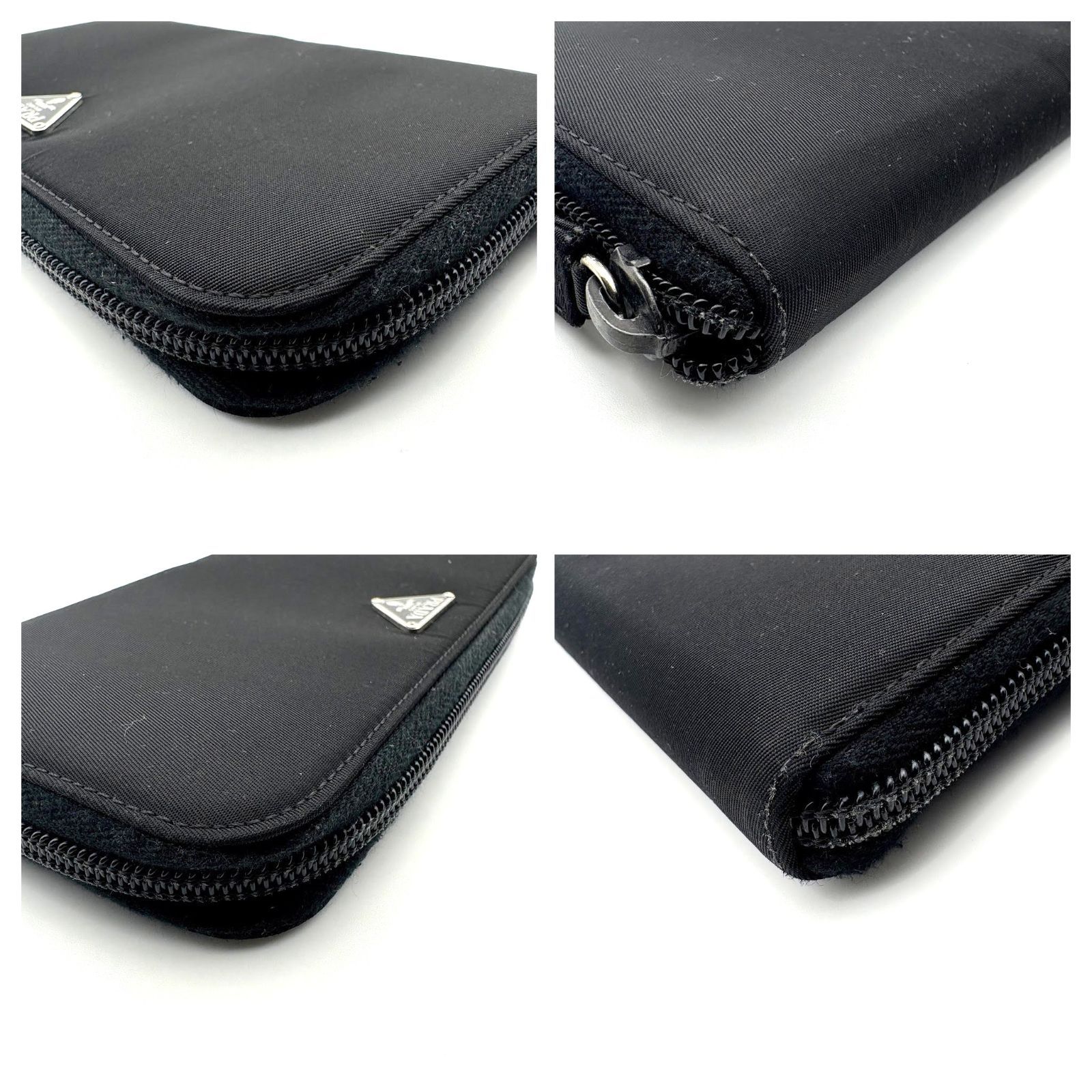 美品 】PRADA プラダ M506 ジップアラウンドウォレット トライアングル