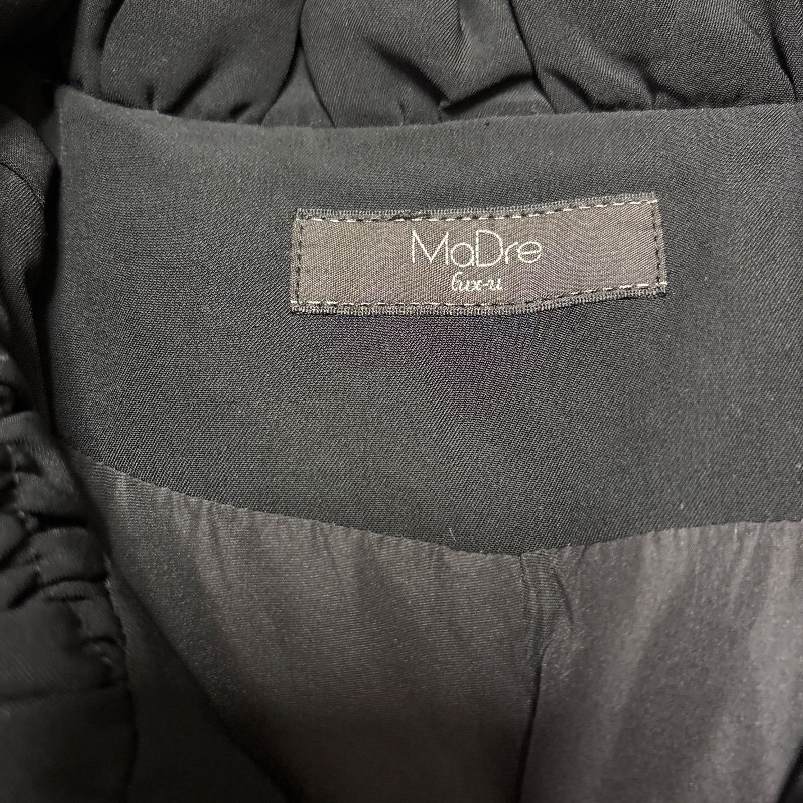 MaDre マドーレ ダウンコート ロング ブラック 女優襟 38 Aライン