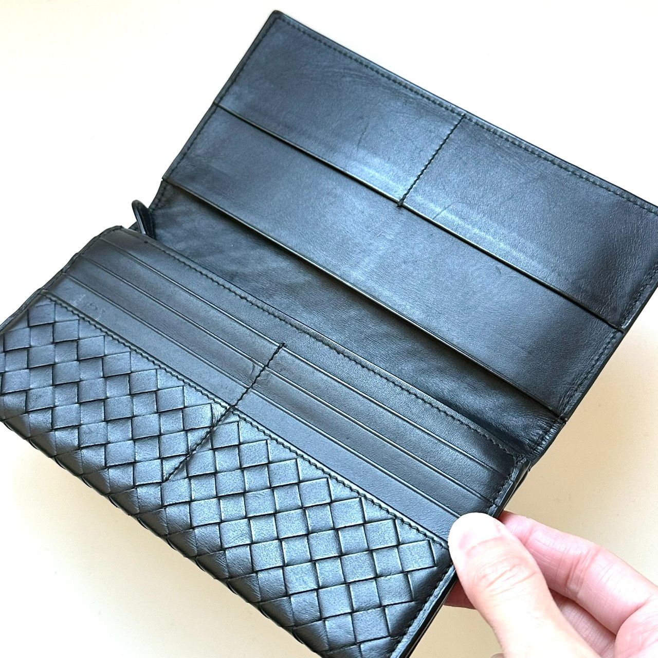 ボッテガヴェネタ BOTTEGA VENETA 長財布 イントレチャート ブラック