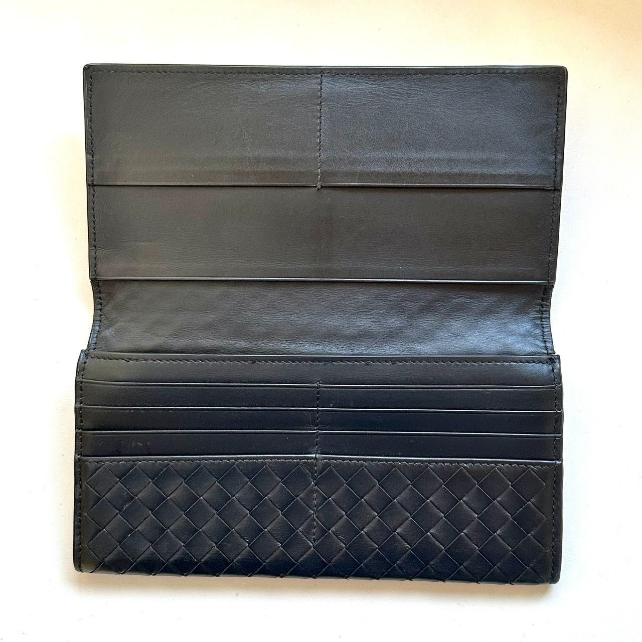 ボッテガヴェネタ BOTTEGA VENETA 長財布 イントレチャート ブラック
