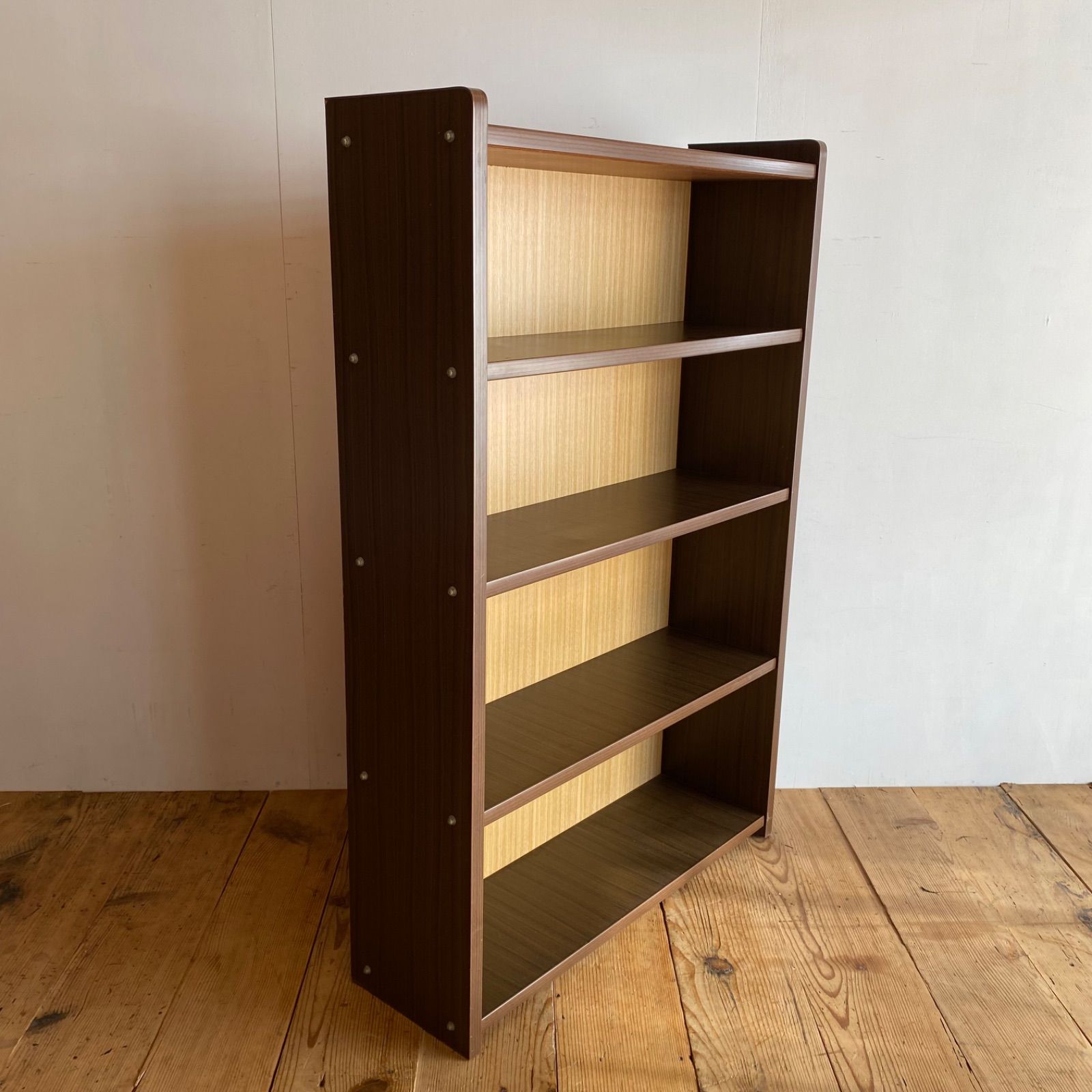 本棚　木製　レトロ ヴィンテージ 木製 本棚 オープンラック シェルフ レトロ y504 - メルカリ