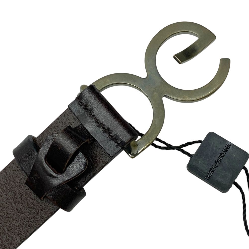 未使用 ドルチェ&ガッバーナ ベルト DGロゴ レザー ブラウン BC3981