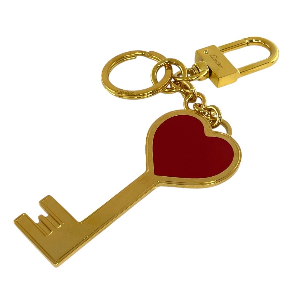 カルティエ ディアボロ ハート チャーム キーホルダー キーリング ロゴ