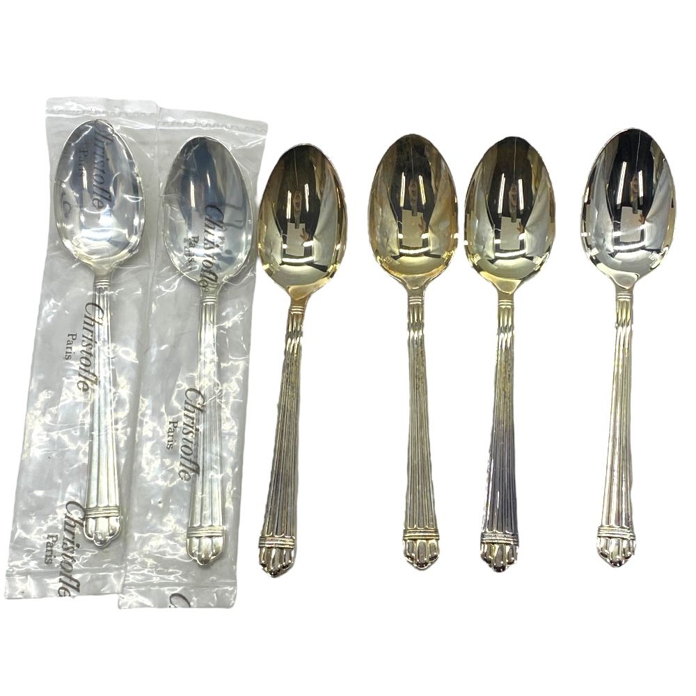 クリストフル　アリアAria スプーン　廃盤サイズ　未使用　セット　スプーン クリストフル アリア ゴールドリング コーヒースプーン 6セット